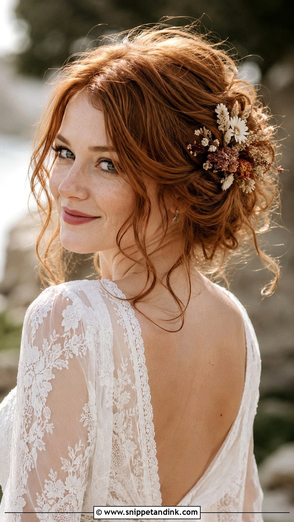 Boho Messy Updo for Brides - Snippet and Ink - 20 Messy Bridal Hair Ideas