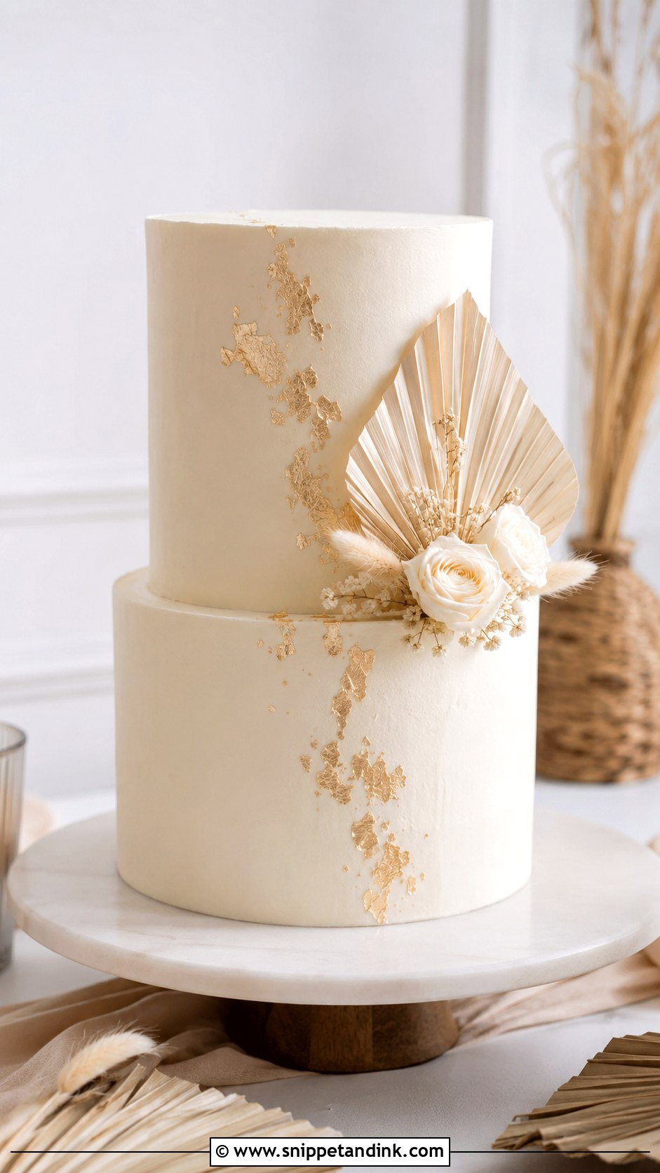 Boho Modern Wedding Cake - Snippet and Ink - 20 Boho Style Cake Ideas for Wedding