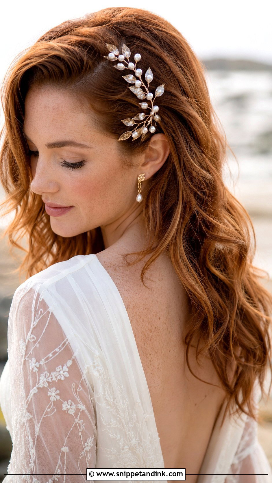 Boho Pearl Comb for Loose Waves - Snippet and Ink - 20 Wedding Hair Comb Ideas