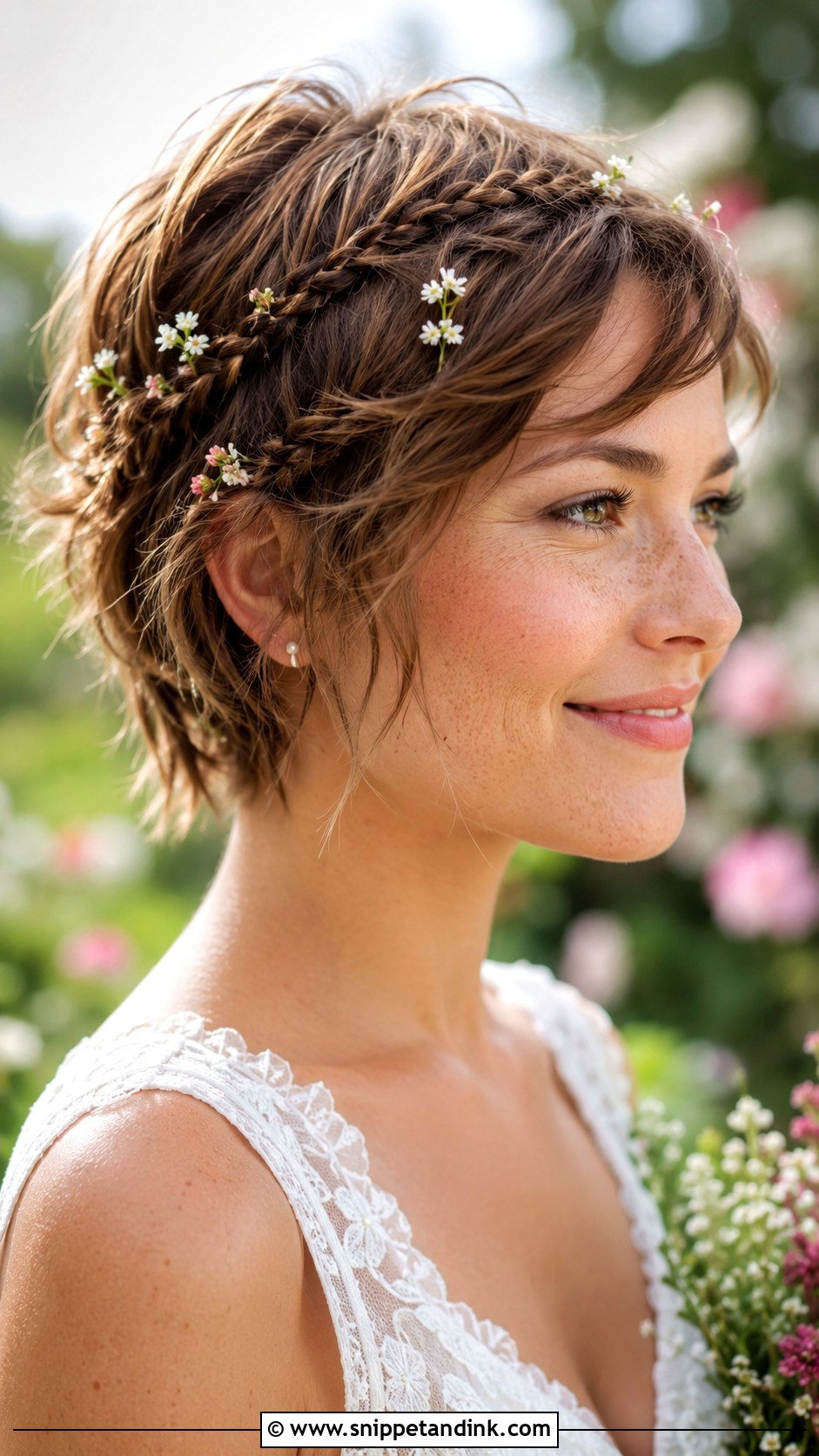 Boho Pixie with Braids - Snippet and Ink - 30 Short Hair Wedding Ideas