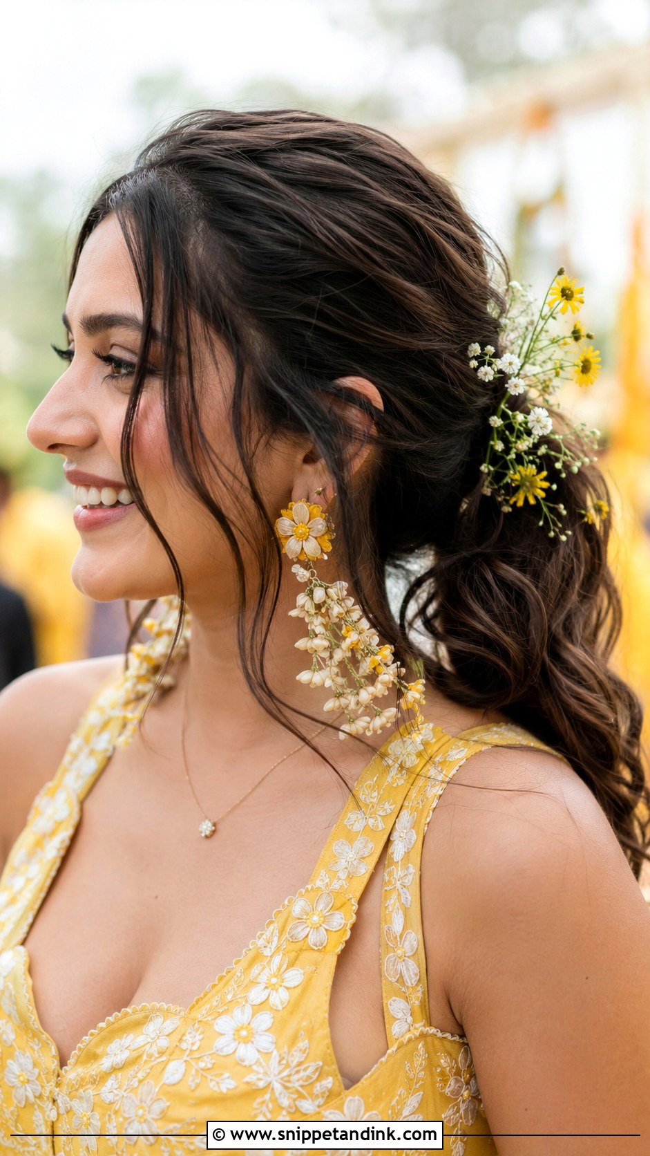 Boho Ponytail With Loose Strands - Snippet and Ink - 20 Indian Wedding Ponytail Hairstyles