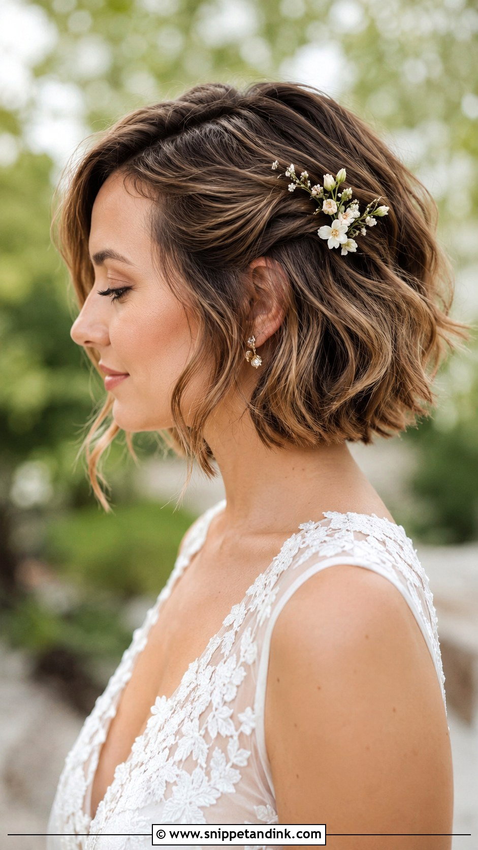 Boho Short Hair Wedding Hairstyle - Snippet and Ink - 25 Boho Wedding Hairstyles