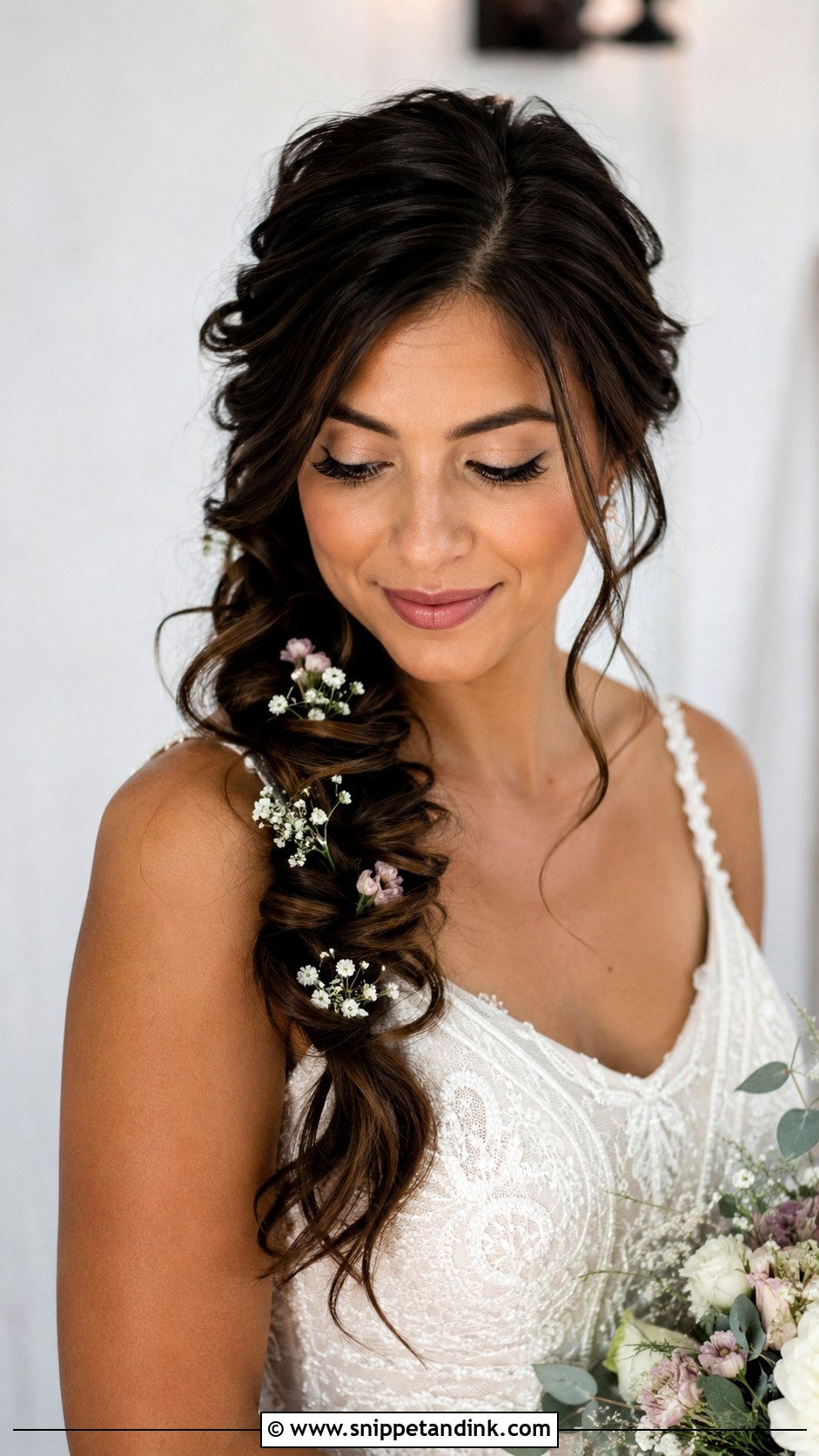 Boho Side Braid Wedding Hair - Snippet and Ink - 20 Boho Wedding Hairstyles for Long Hair