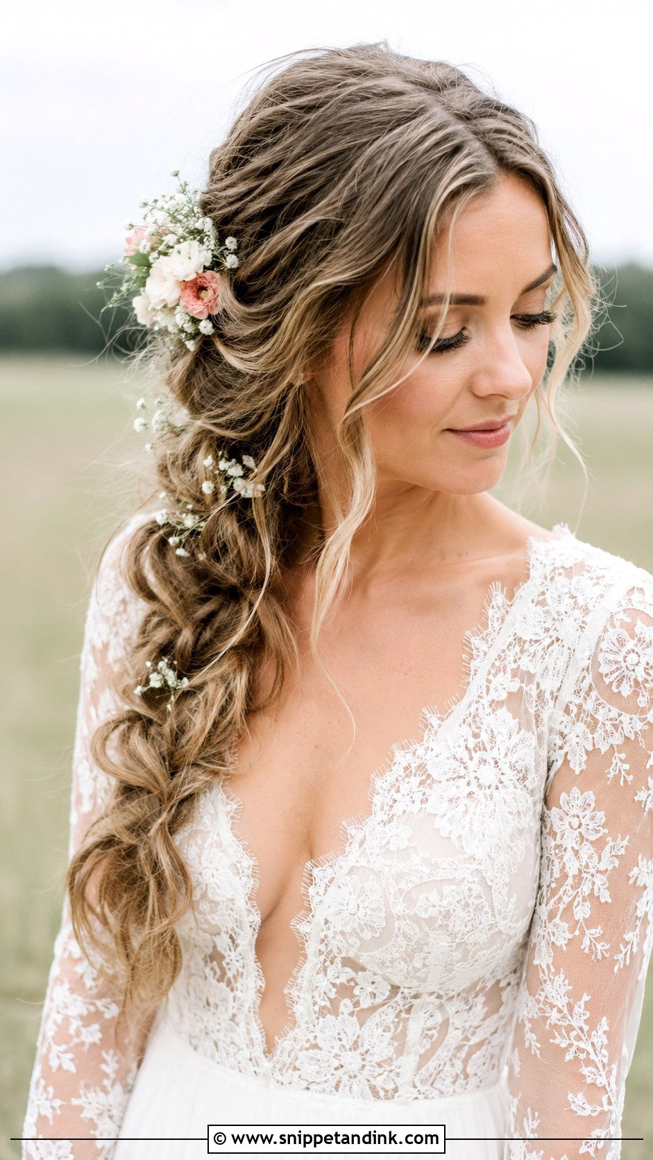 Boho Side Braid Wedding Hairstyle - Snippet and Ink - 25 Boho Wedding Hairstyles