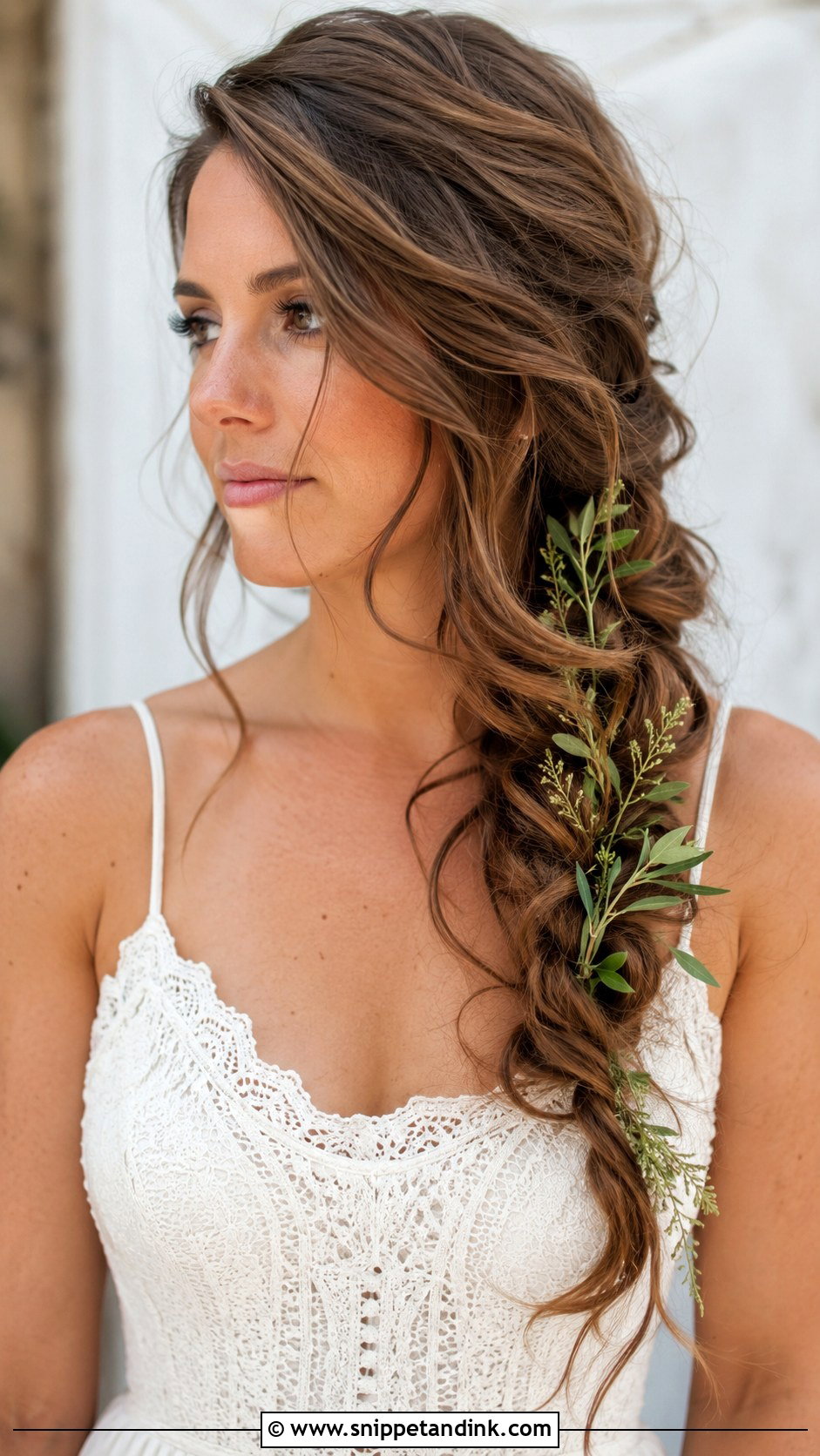 Boho Side Braid for Long Hair Brides - Snippet and Ink - 20 Long Open Hair Wedding Hairstyles