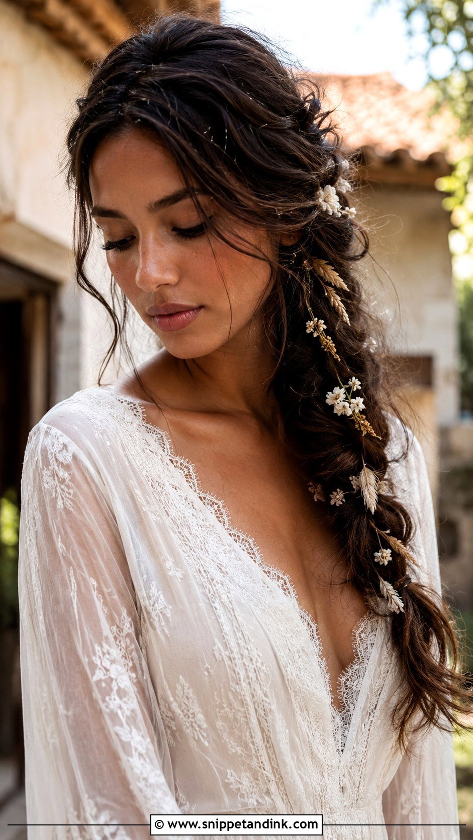 Boho Side Braid for Wedding - Snippet and Ink - 20 Side Braid Hairstyles for Wedding