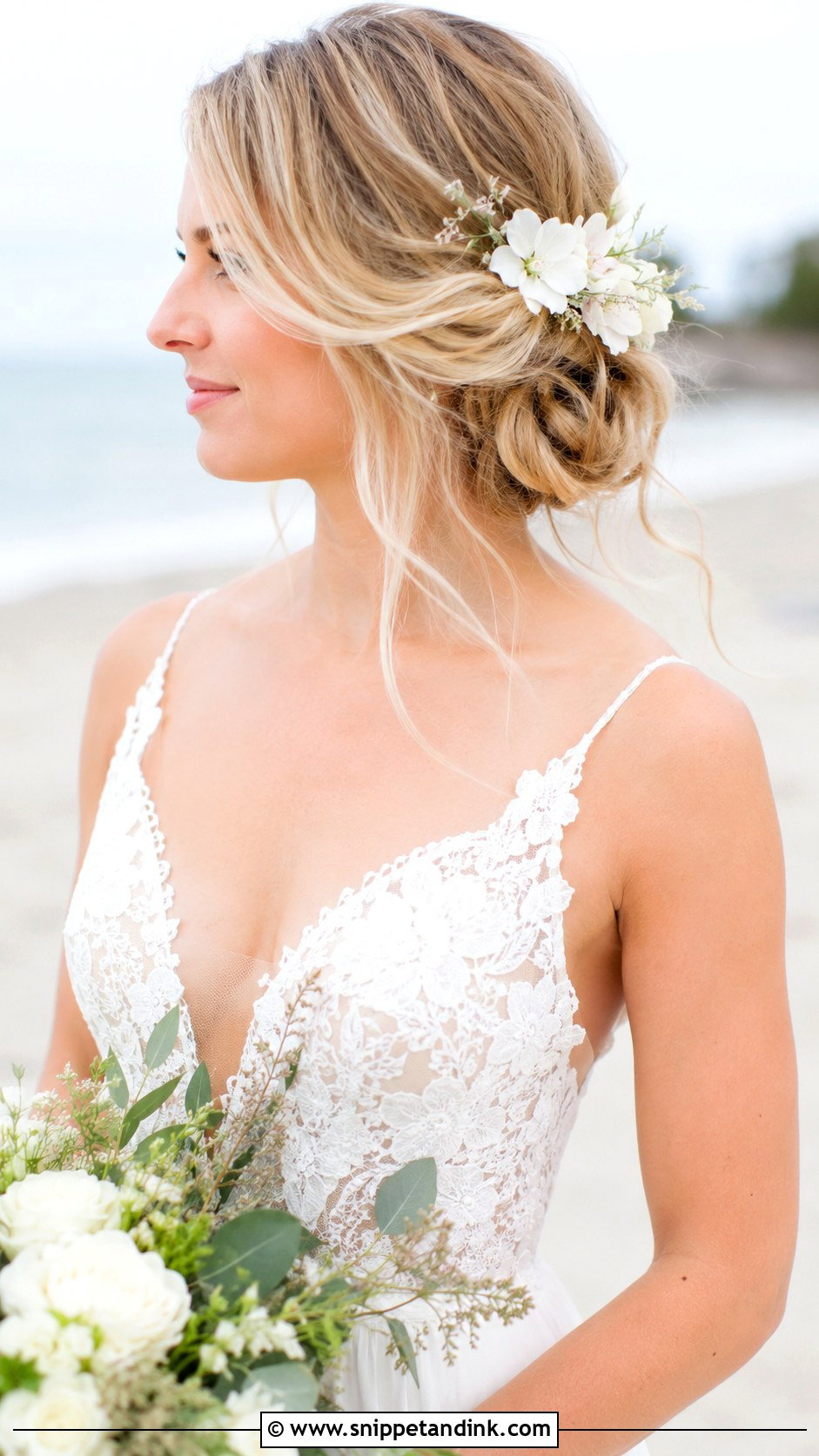 Boho Side Bun - Snippet and Ink - 35 Bridal Updo Ideas