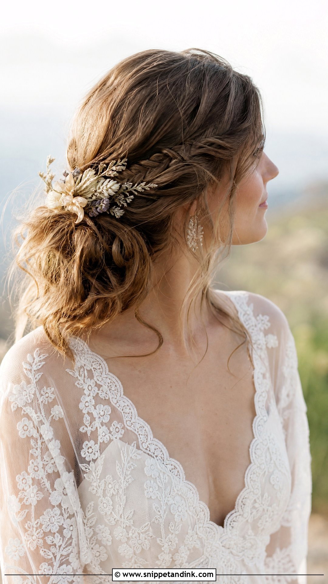 Boho Side Bun - Snippet and Ink - 25 Side Bun Wedding Hair Ideas