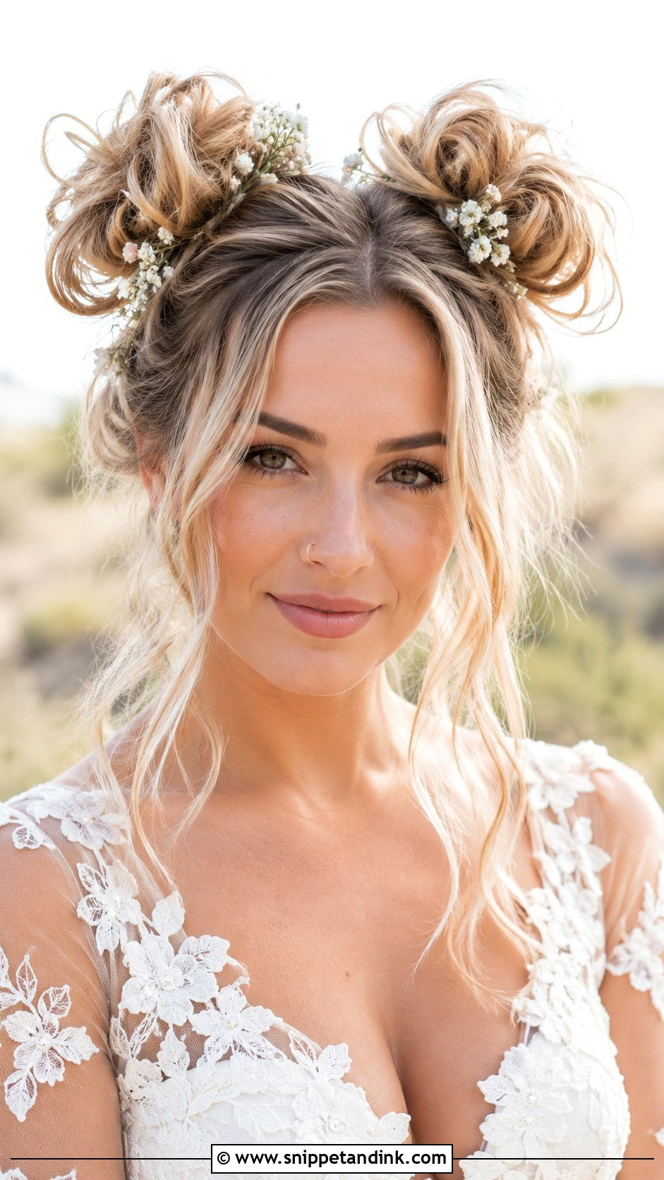 Boho Space Buns - Snippet and Ink - 30 Boho Bridal Hair Ideas