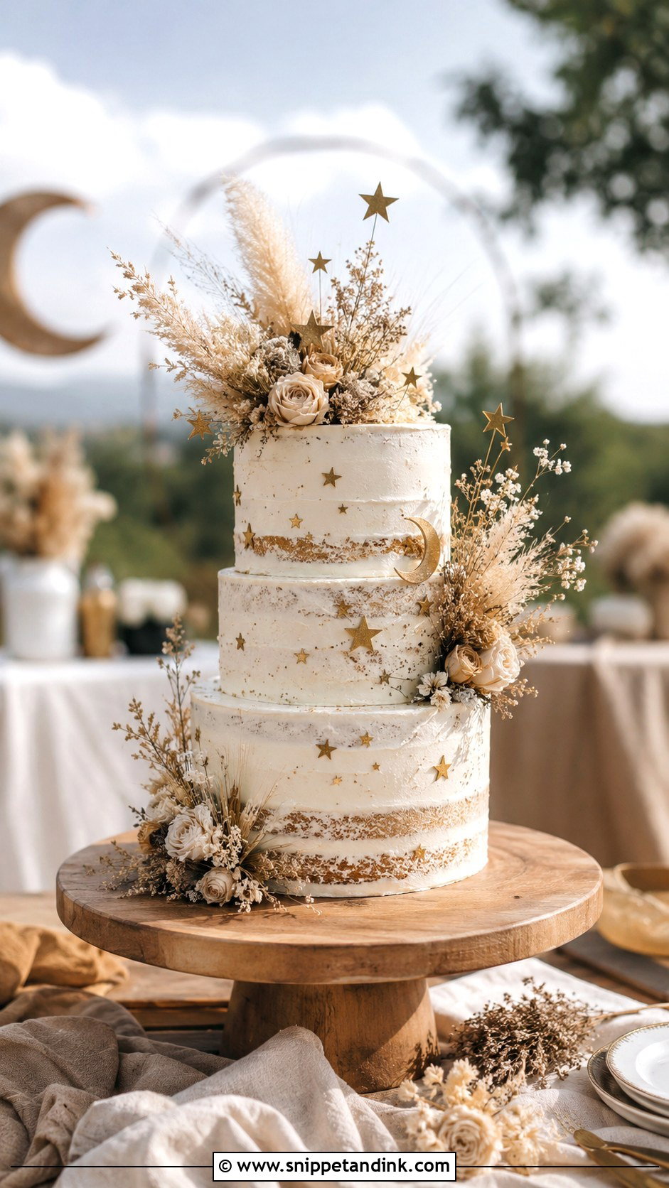 Boho Star Wedding Cake - Snippet and Ink - 20 Star Wedding Cake Ideas