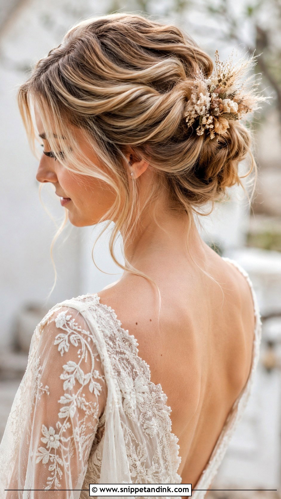 Boho Twisted Updo Wedding Hairstyle - Snippet and Ink - 35 Wedding Hairstyle Ideas