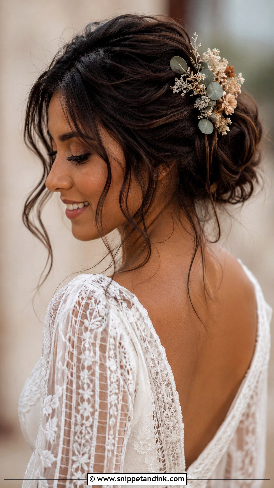 Boho Updo With Loose Tendrils - Snippet and Ink - 30 Hair for Wedding Ideas