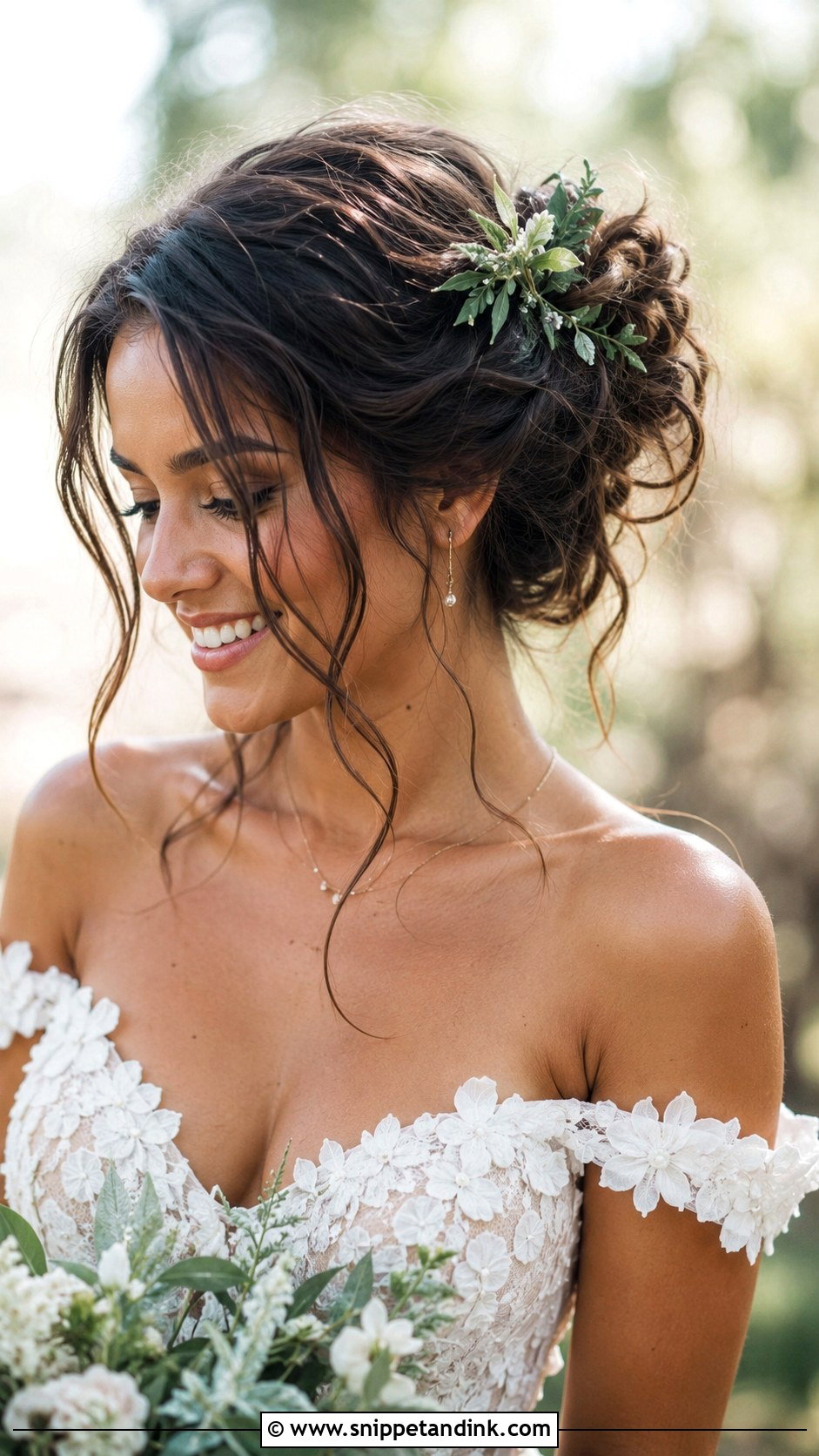 Boho Updo With Loose Tendrils - Snippet and Ink - 20 Long Hair for Wedding Ideas