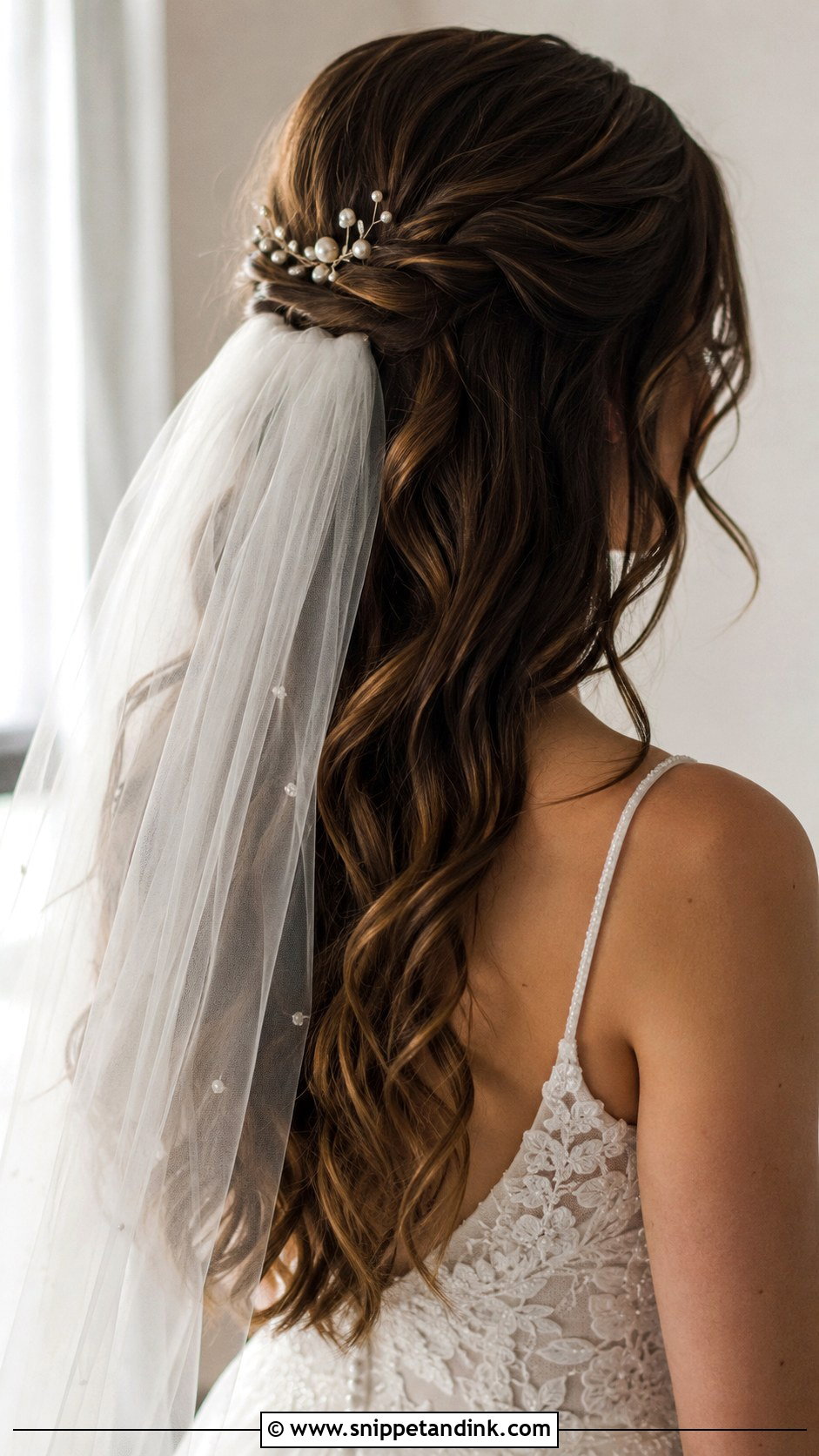 Boho Veil Wedding Hair - Snippet and Ink - 20 Boho Wedding Hairstyles for Long Hair