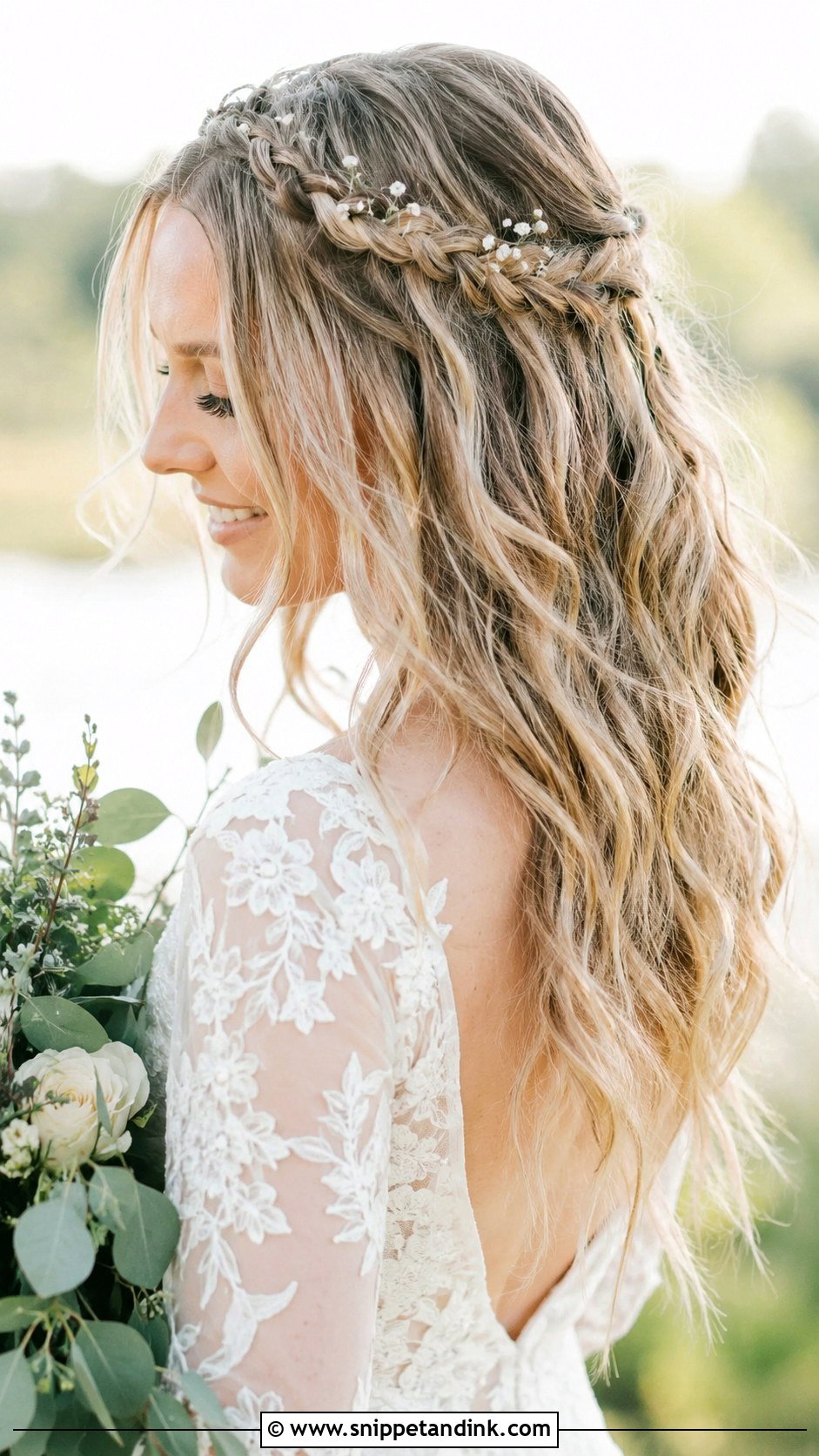 Boho Waterfall Braid - Snippet and Ink - 25 Loose Wedding Hairstyles