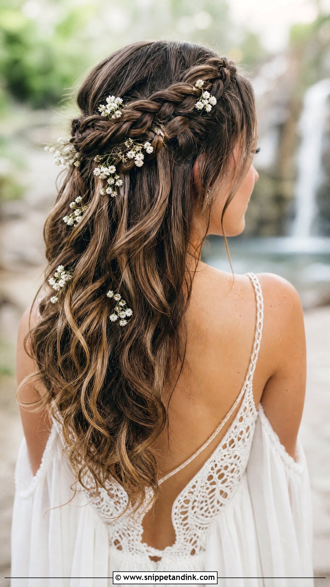 Boho Waterfall Braid Wedding Hairstyle - Snippet and Ink - 20 Boho Braids Wedding