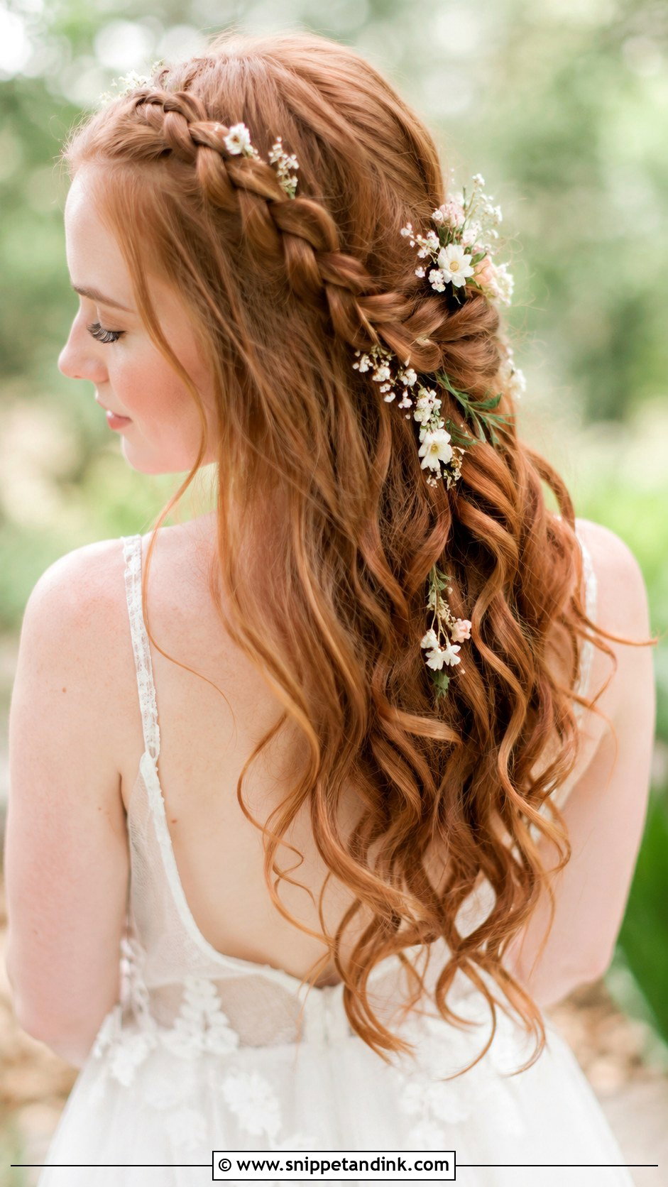 Boho Waterfall Braid Wedding Hairstyle - Snippet and Ink - 25 Boho Braid Wedding Hair Ideas