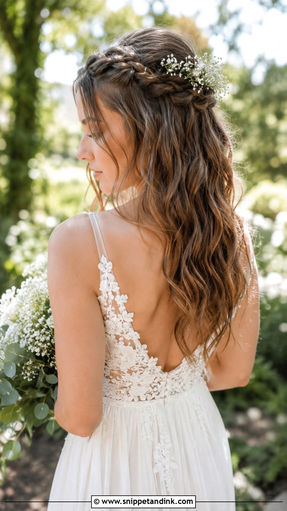 Boho Waterfall Braid for Brides - Snippet and Ink - 20 Bride Braided Hairstyles
