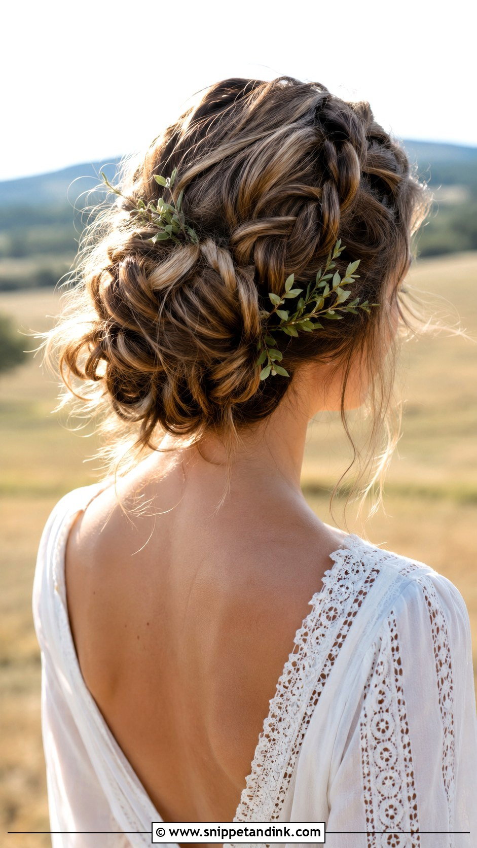Boho Wave Updo for Medium Length Bridal Hair - Snippet and Ink - 20 Medium Bridal Hair Ideas
