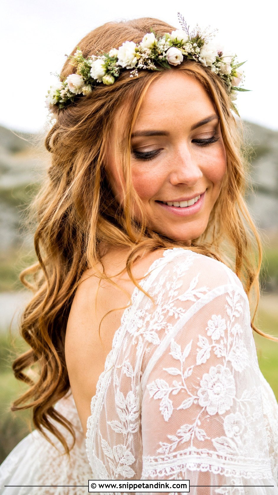 Boho Waves Wedding Hairstyle - Snippet and Ink - 25 Wavy Hair for Wedding Ideas