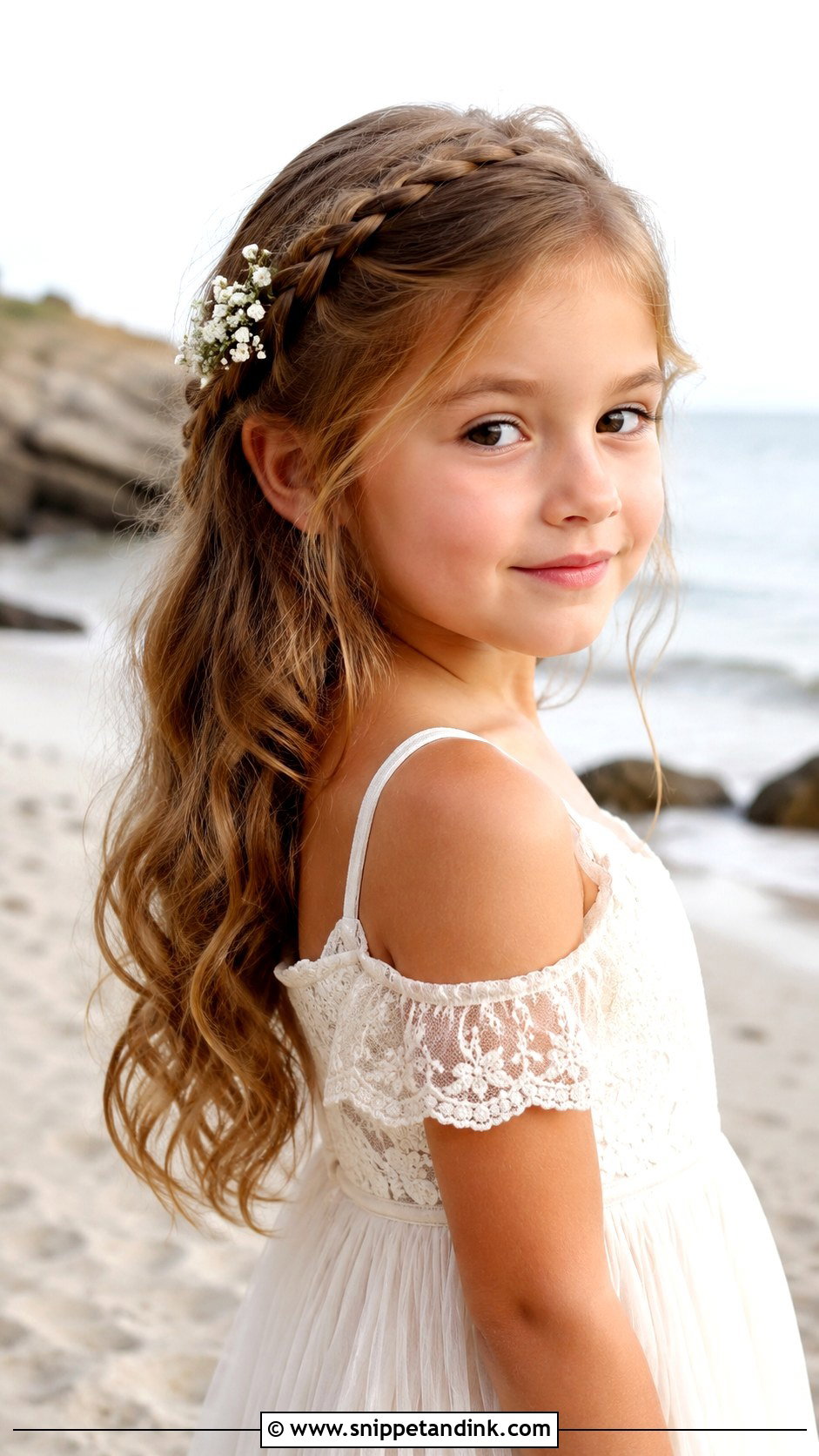 Boho Waves With Braided Detail - Snippet and Ink - 20 Girls Wedding Hairstyles