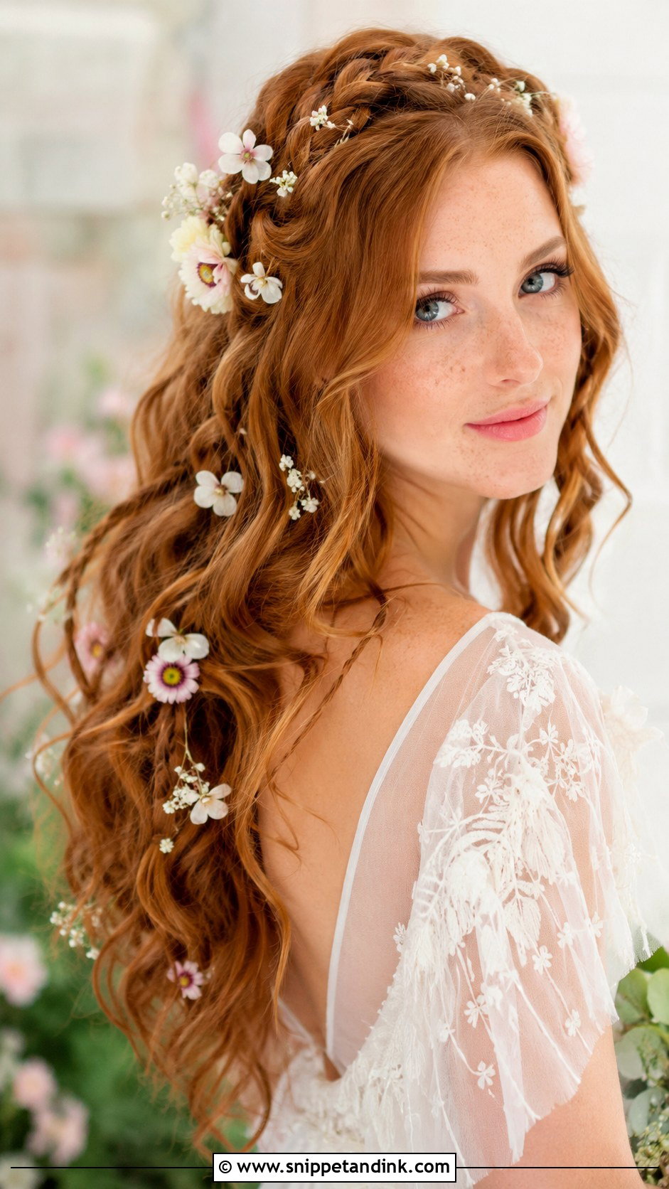 Boho Waves With Braids - Snippet and Ink - 20 Wedding Hairstyle Down Ideas