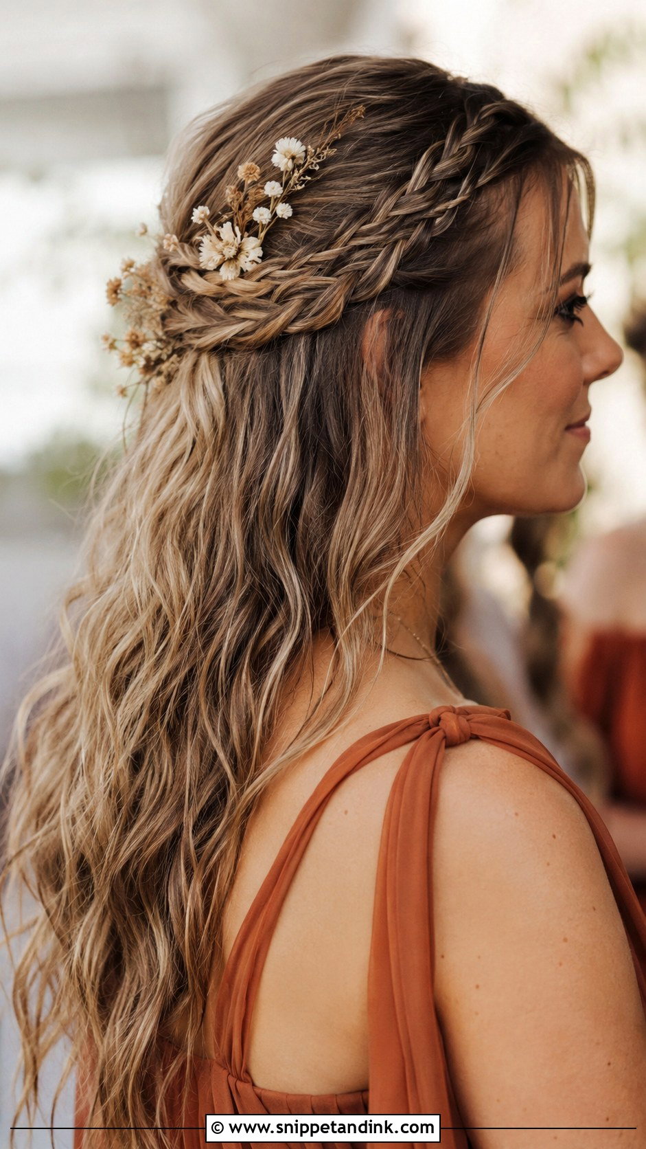 Boho Waves With Braids - Snippet and Ink - 30 Bridemaids Hairstyles