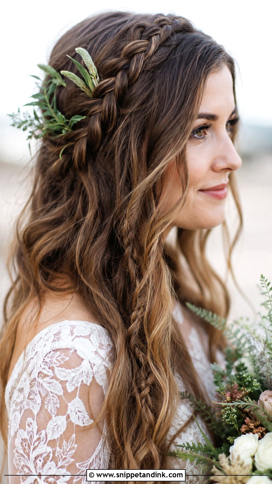 Boho Waves With Braids for Wedding - Snippet and Ink - 25 Wedding Hair Waves