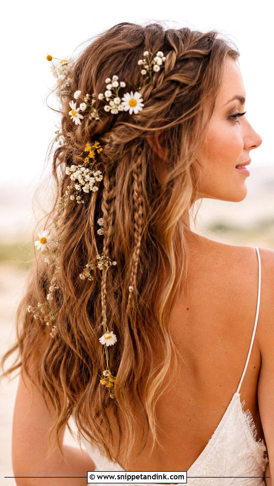 Boho Waves With Braids for a Wedding - Snippet and Ink - 20 Hairstyle for a Wedding Ideas