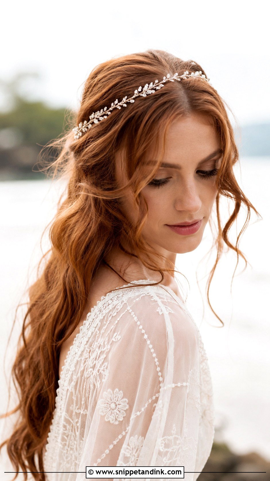 Boho Waves With Delicate Hair Vine - Snippet and Ink - 20 Hair Vine Hairstyles
