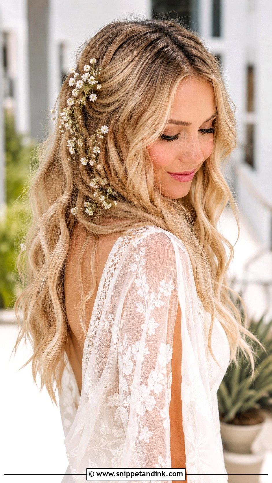 Boho Waves With Flowers - Snippet and Ink - 25 Hair Styles Wedding Guest