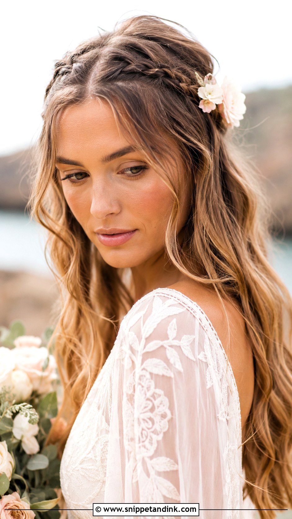 Boho Waves With Frontal Braids - Snippet and Ink - 20 Short Hair Waves Wedding