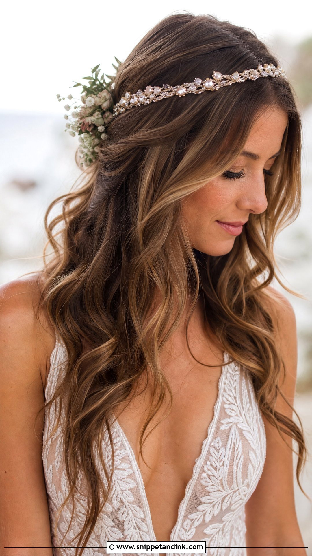 Boho Waves With Headband - Snippet and Ink - 20 Hairstyles for Bride Sister