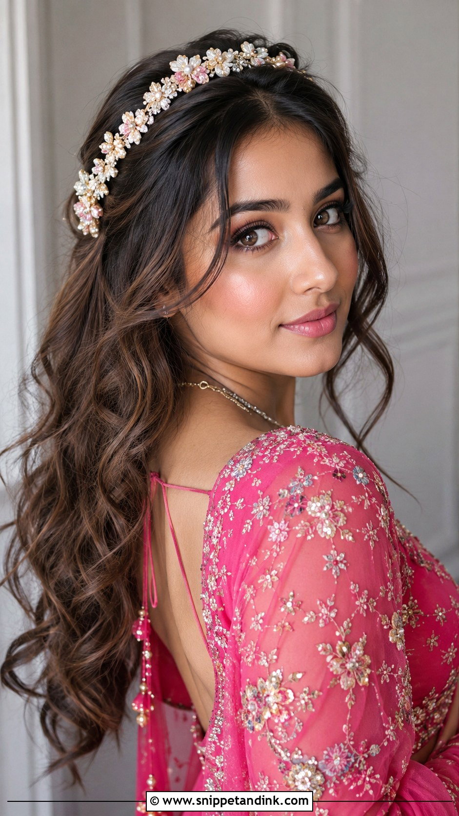 Boho Waves With Headband for Bride - Snippet and Ink - 25 Mehandi Hairstyles for Bride