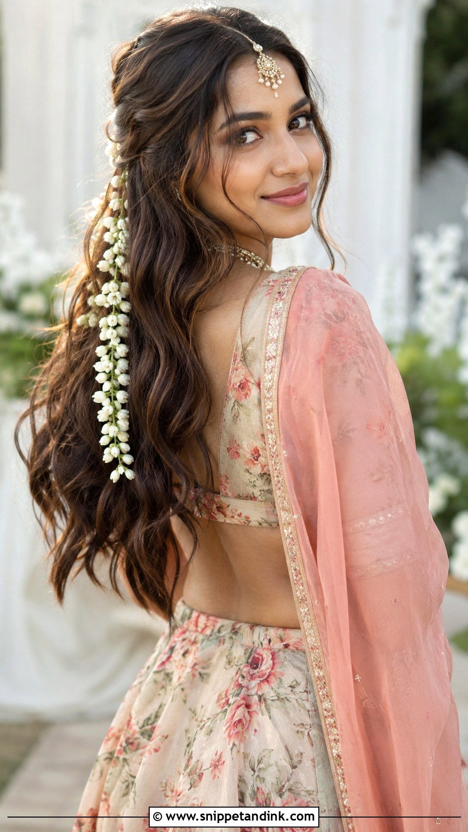 Boho Waves With Jasmine - Snippet and Ink - 25 Hair Styles for Indian Wedding