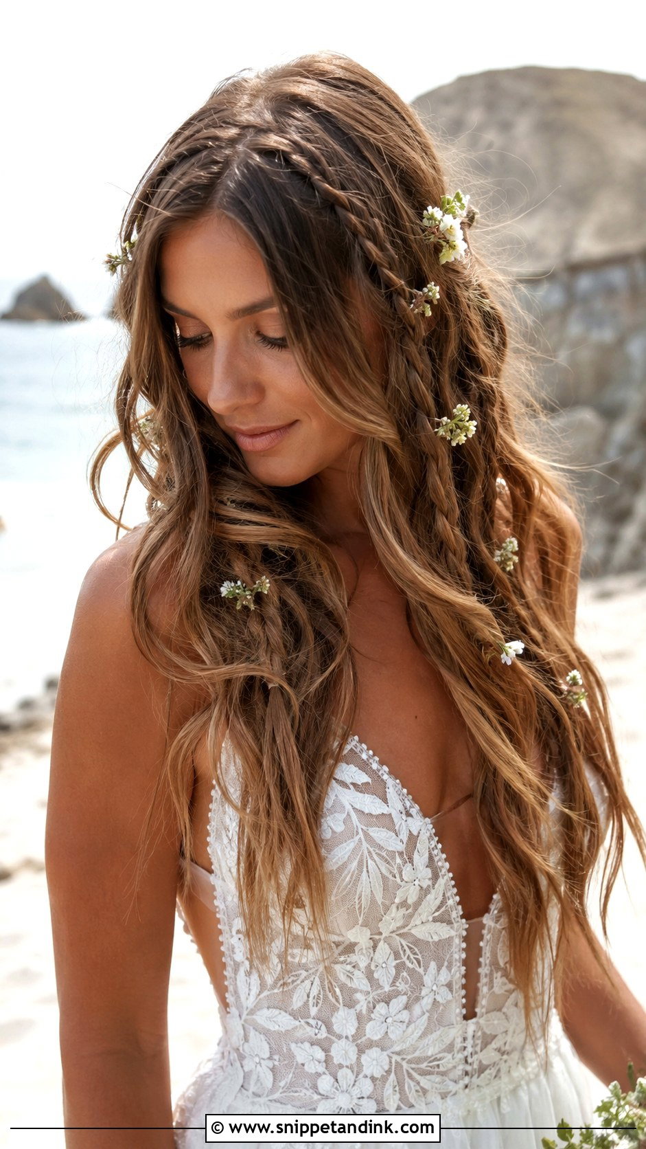 Boho Waves With Small Braids - Snippet and Ink - 20 Hairstyle for a Wedding Guest Ideas
