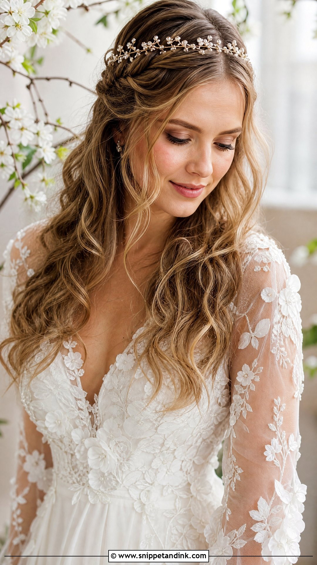 Boho Waves With a Tiara - Snippet and Ink - 20 Tiara Wedding Hair Ideas