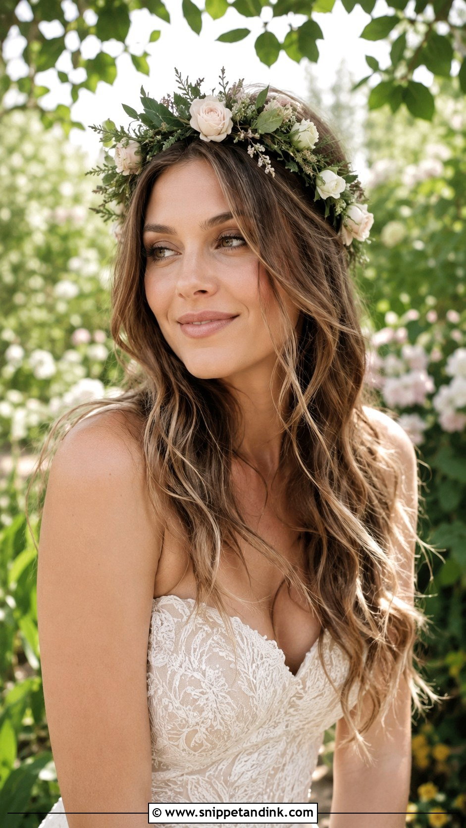 Boho Waves for Strapless Bride - Snippet and Ink - 25 Wedding Hairstyles for Strapless Dress