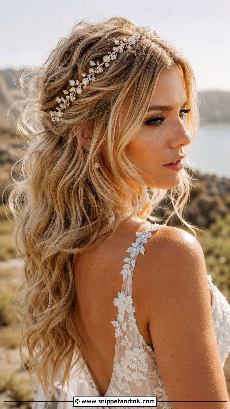 Boho Waves with Headband for Wedding - Snippet and Ink - 25 Hairstyle for Wedding Bride Ideas