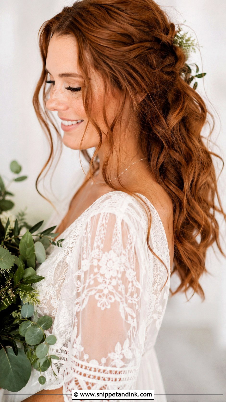 Boho Waves with Loose Tendrils - Snippet and Ink - 25 Wavy Bridal Hair Ideas