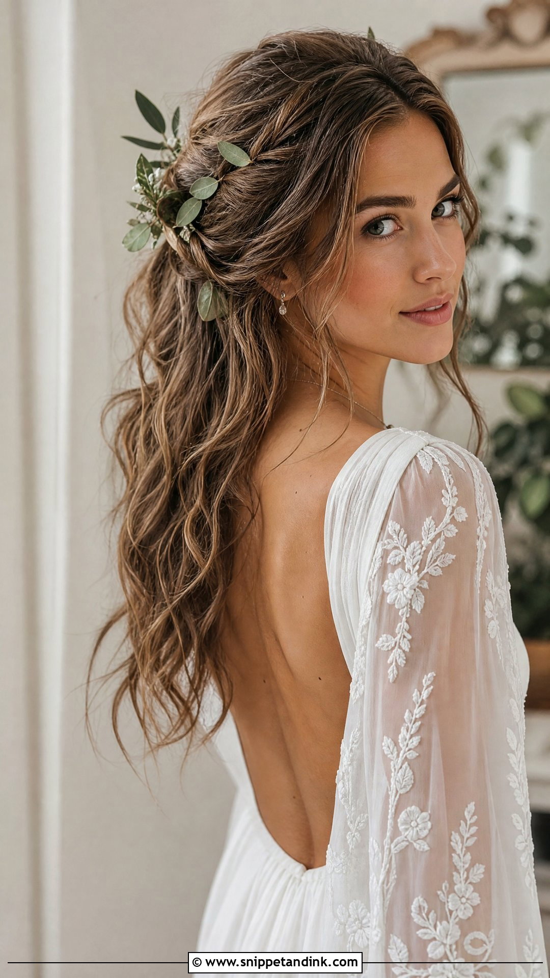 Boho Wavy Bridal Hairstyle - Snippet and Ink - 20 Wavy Bridal Hairstyles