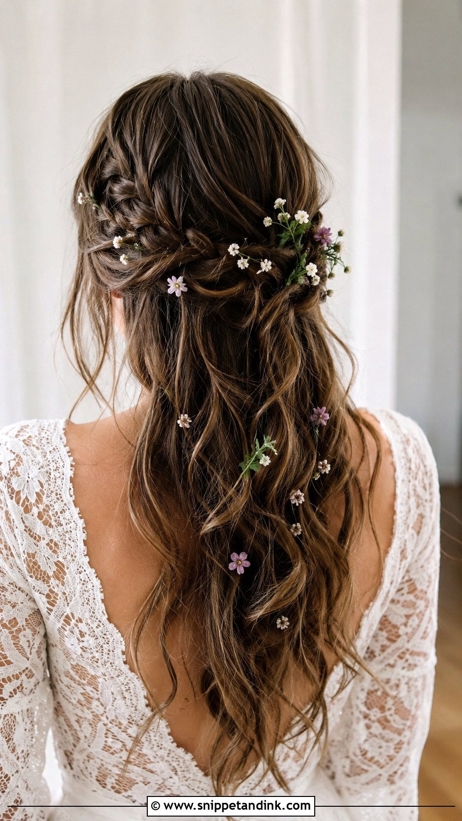 Boho Wavy Wedding Hair With Braids - Snippet and Ink - 25 Wavy Wedding Hair Ideas