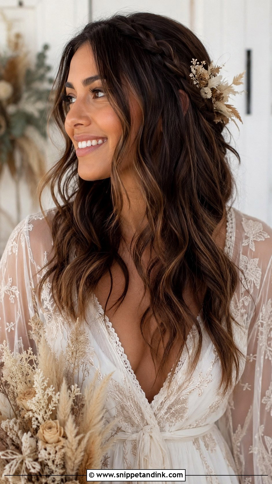 Boho Wavy Wedding Hairstyle - Snippet and Ink - 25 Wavy Hairstyles for Wedding