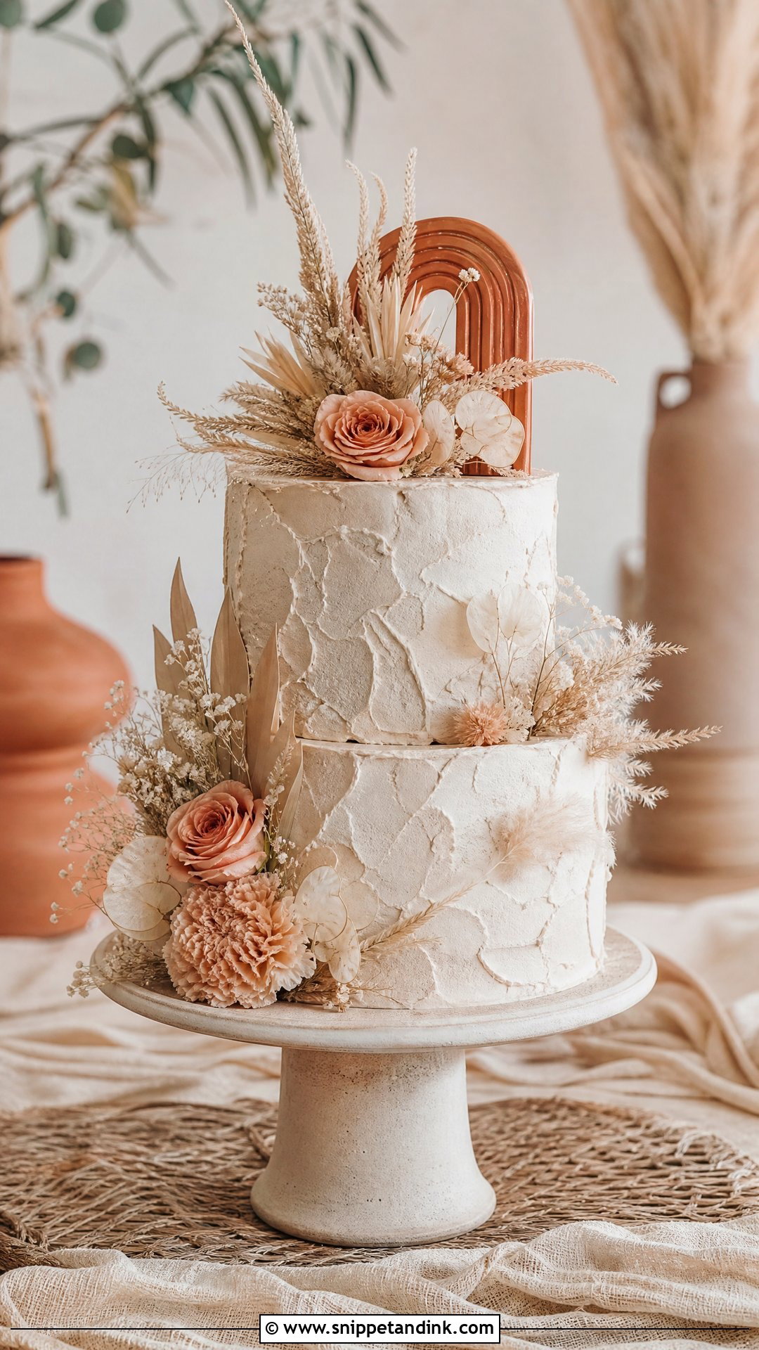 Boho Wedding Cake - Snippet and Ink - 30 Wedding Cake Ideas