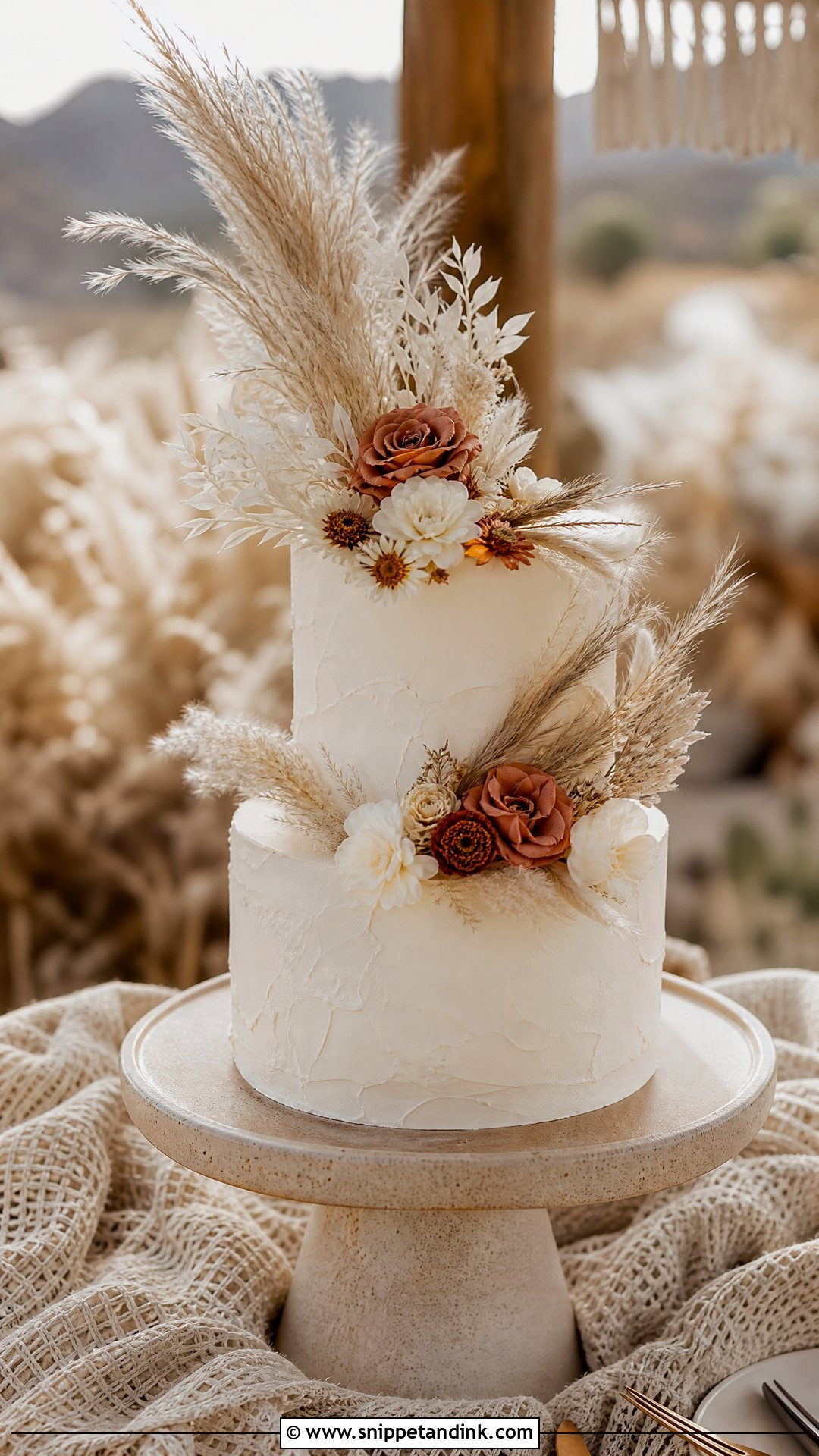 Boho Wedding Cake - Snippet and Ink - 35 Wedding Cake Designs