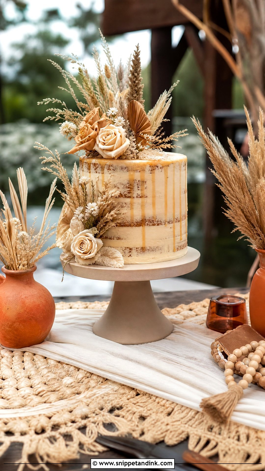 Boho Wedding Cake Table - Snippet and Ink - 25 Wedding Cake Table Ideas