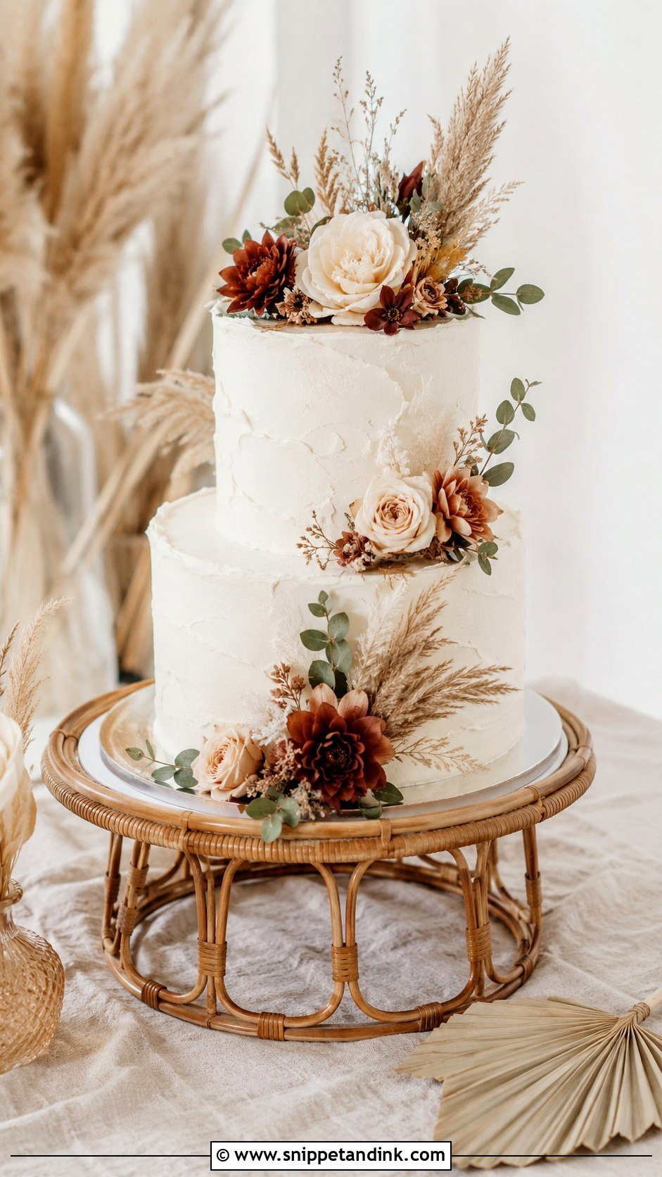 Boho Wedding Cake With Artificial Flowers - Snippet and Ink - 20 Wedding Cake Ideas with Artificial Flowers