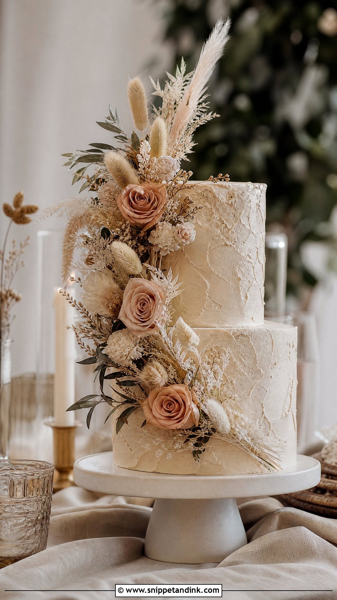 Boho Wedding Cake With Flowers - Snippet and Ink - 20 Wedding Cake with Flowers