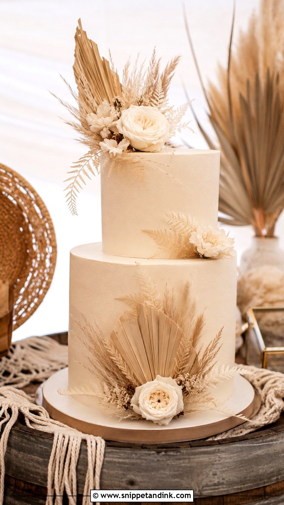 Boho Wedding Cake on Barrel - Snippet and Ink - 20 Wedding Cake Ideas on Barrel