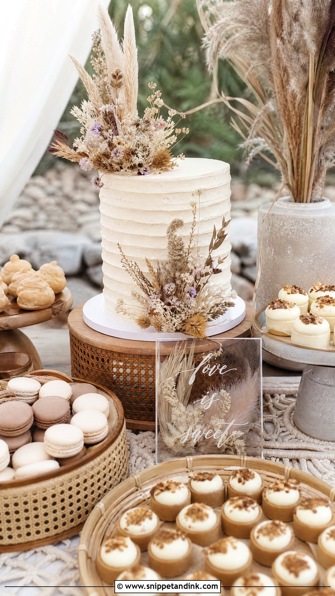 Boho Wedding Dessert Table - Snippet and Ink - 20 Wedding Dessert Table Ideas